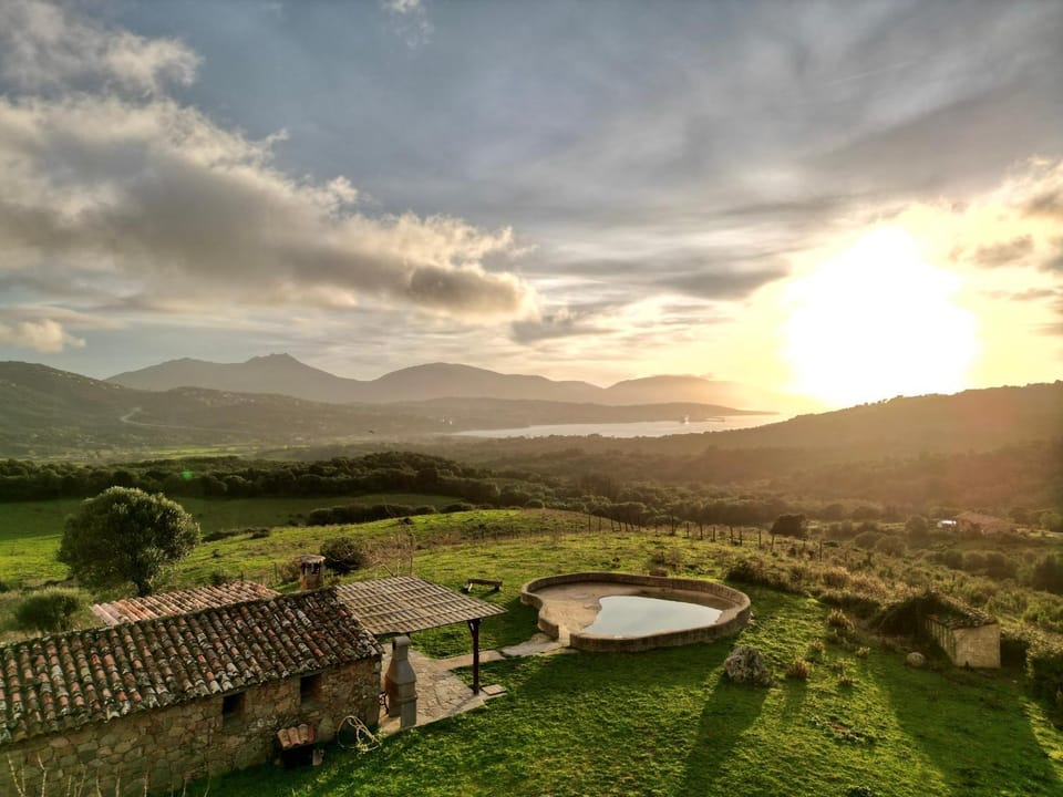 Natural landscape, Swimming pool, Sunset