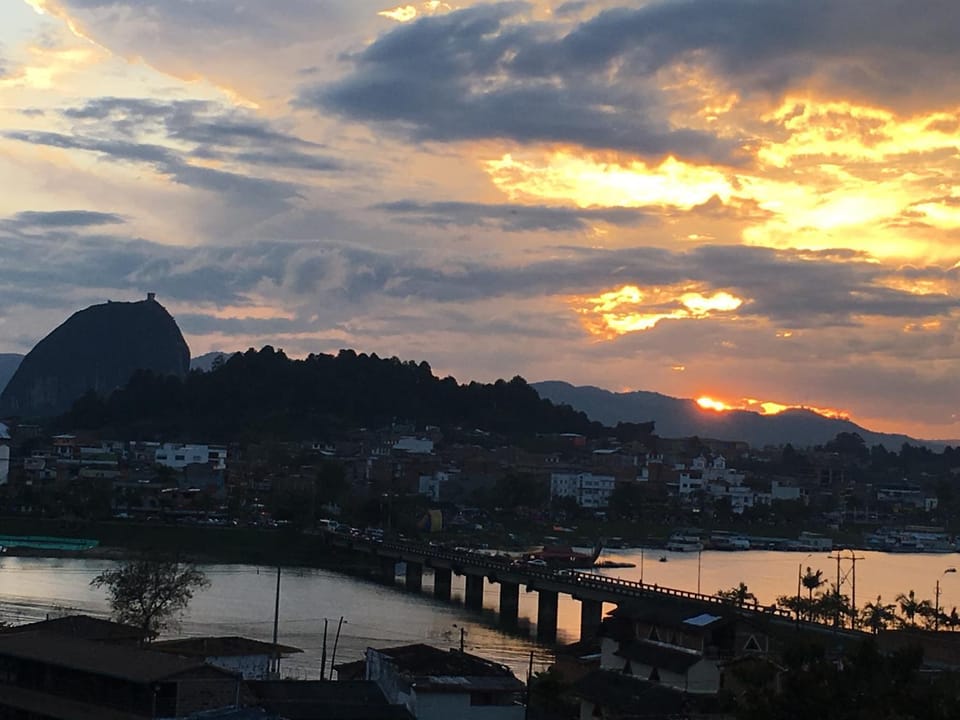 Nearby landmark, Natural landscape, Lake view, Mountain view, Sunset