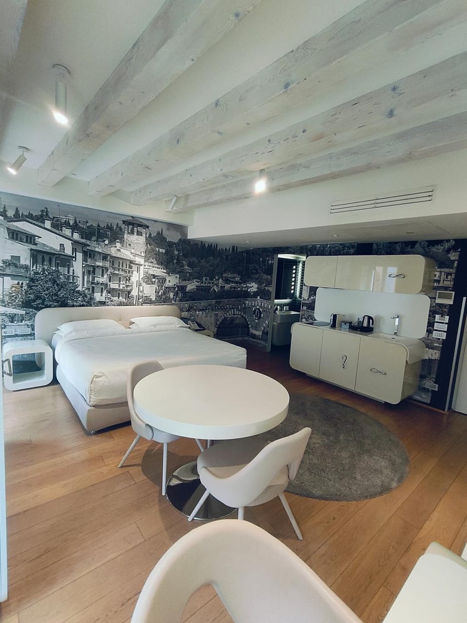 Bed, Kitchen or kitchenette, Living room, Photo of the whole room, Seating area, Bedroom
