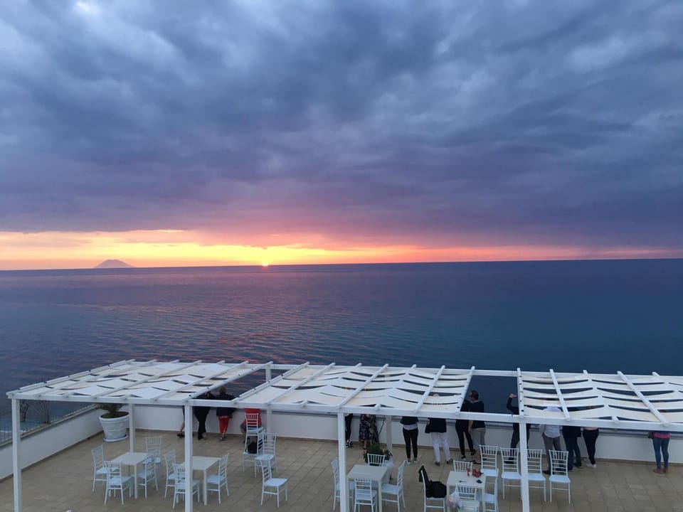Day, Natural landscape, View (from property/room), Balcony/Terrace, Sea view, Sunset