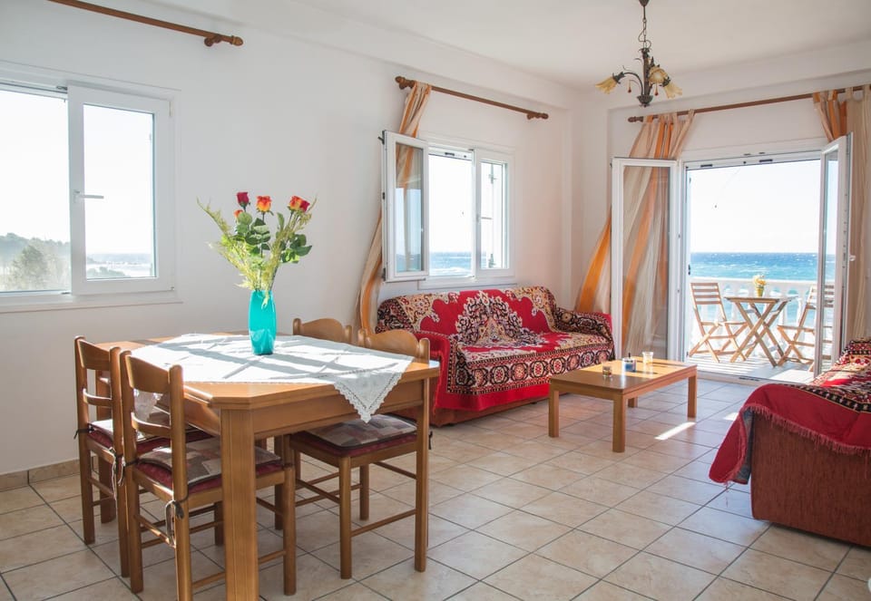 Living room, Seating area, Sea view