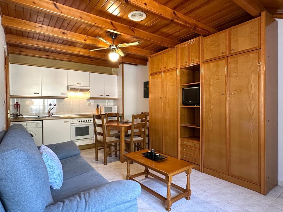 Bed, Kitchen or kitchenette, Living room, Seating area, Dining area, oven, stove, wardrobe
