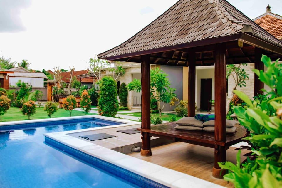 Patio, Garden, Floor plan, Garden view, Pool view, Swimming pool, Swimming pool