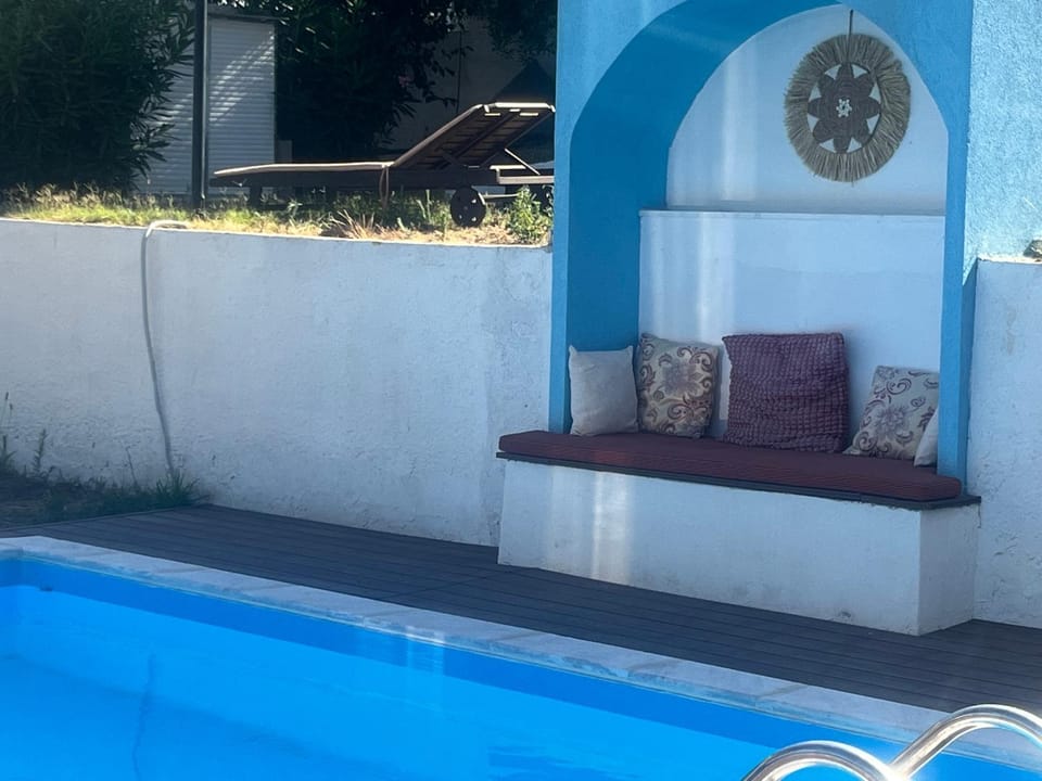 Patio, Seating area, Pool view, Swimming pool, sunbed