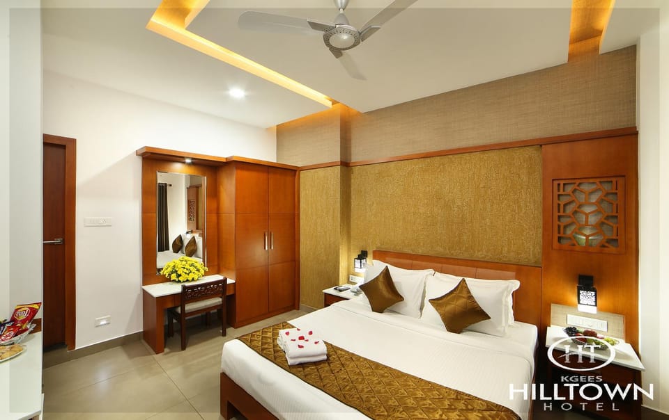 Bed, Bedroom, towels, air conditioner