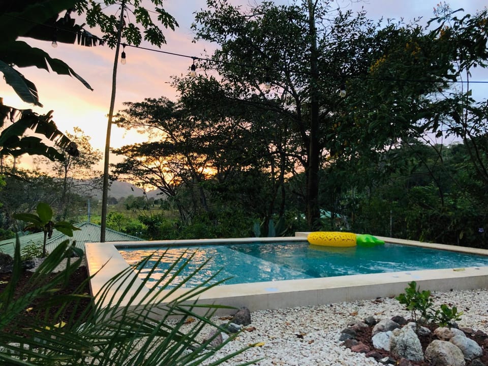 Swimming pool, Sunset