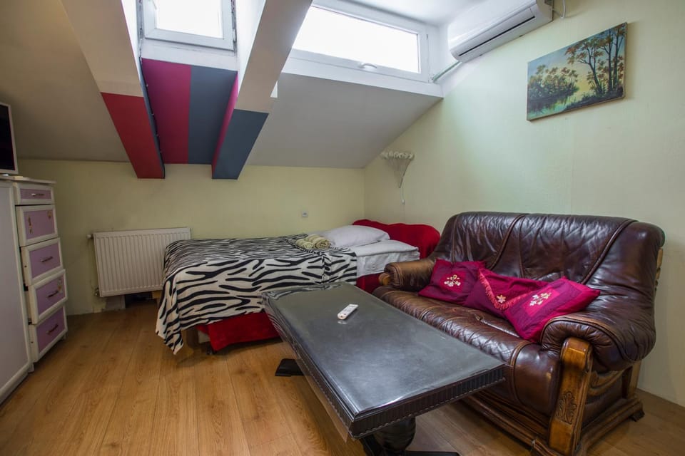 Bed, Living room, Photo of the whole room, Seating area, Bedroom, air conditioner