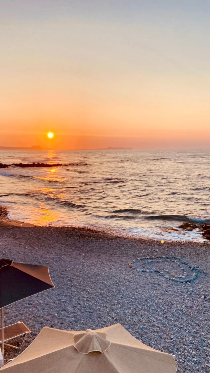 Beach, Sea view, Sunset