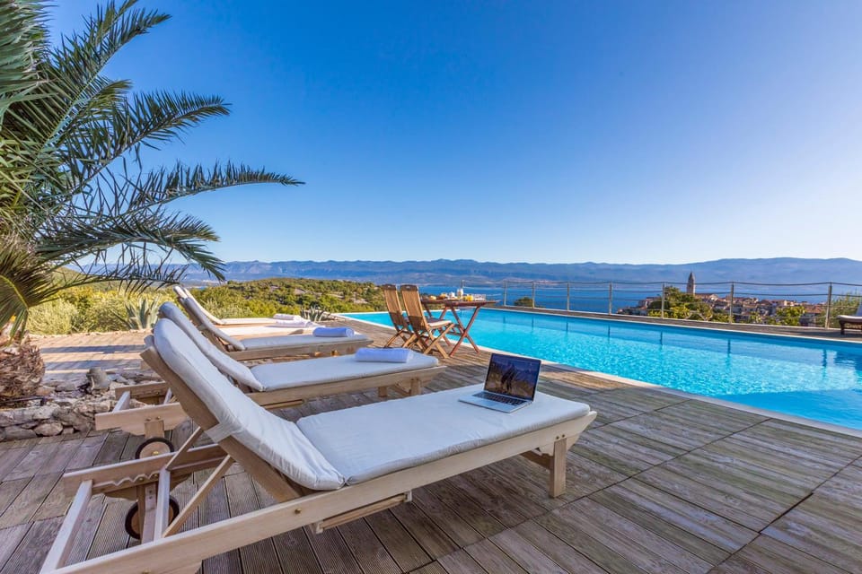 Patio, Day, Natural landscape, View (from property/room), Balcony/Terrace, Mountain view, Pool view, Sea view, Swimming pool, sunbed
