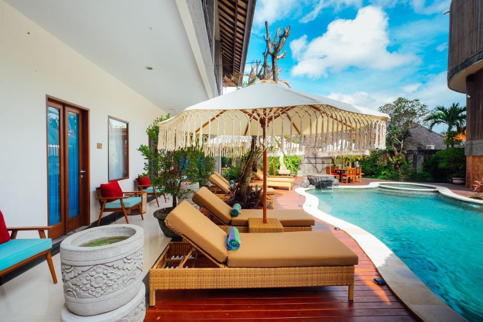 Pool view, sunbed