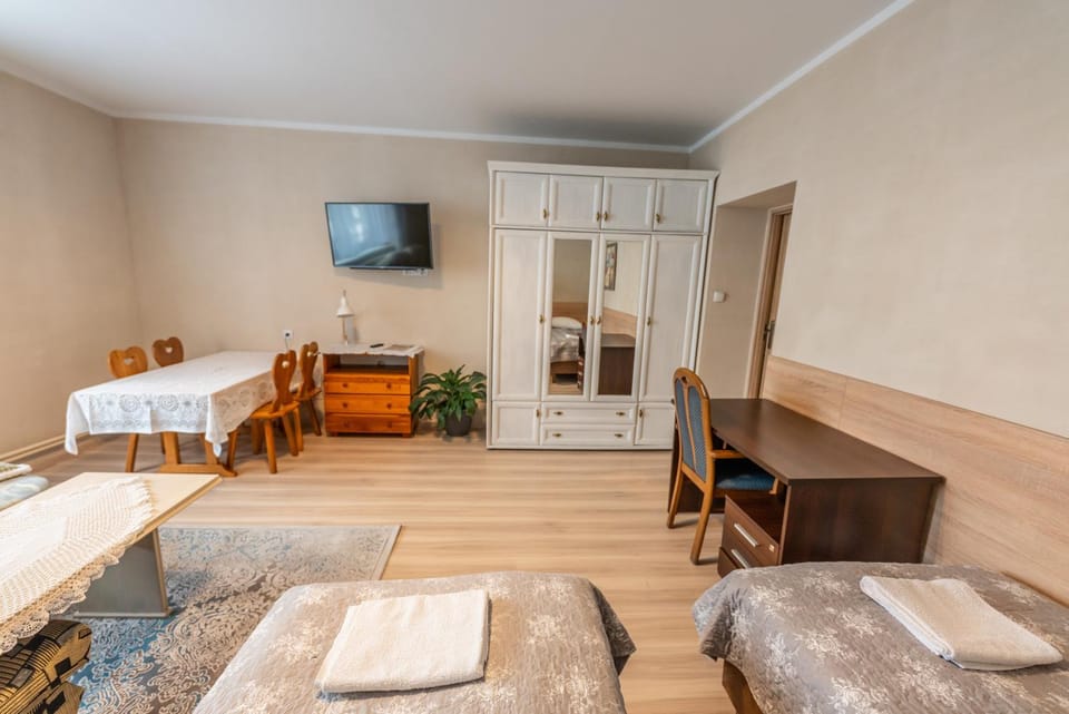 Bed, TV and multimedia, Living room, Photo of the whole room, Seating area, Dining area, Bedroom