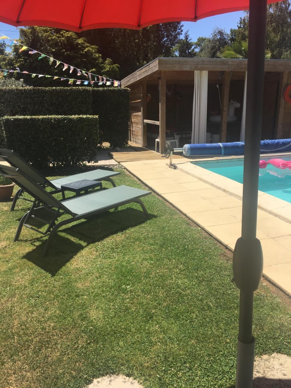 Patio, Spring, Day, Pool view, Swimming pool, sunbed