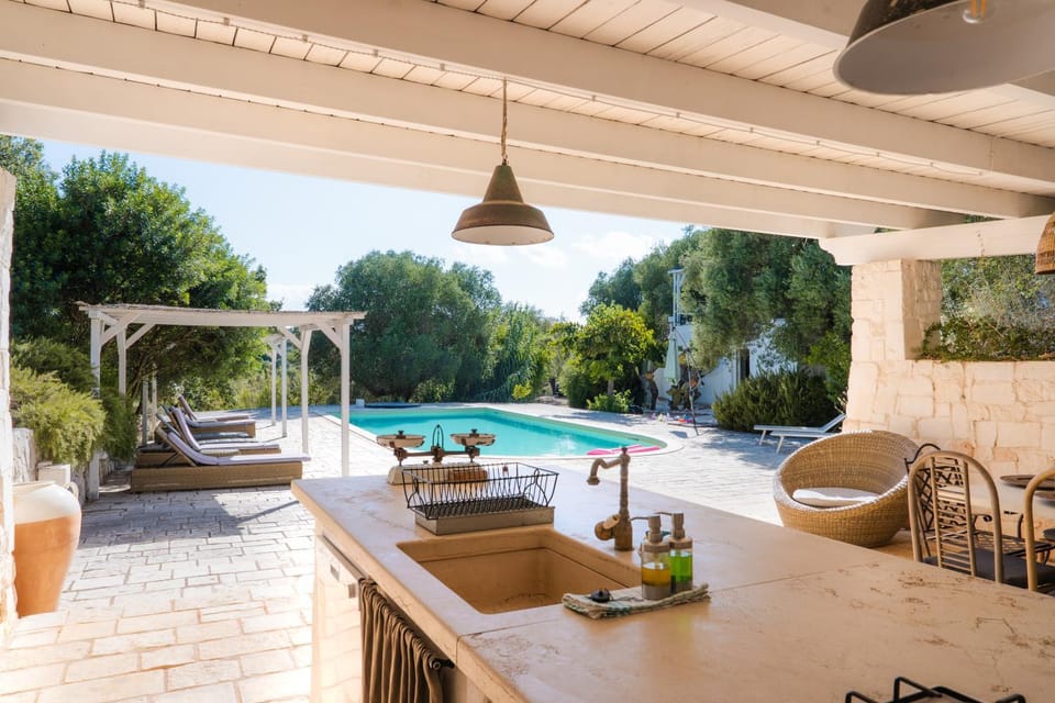 Natural landscape, Garden, Dining area, Garden view, Pool view, Swimming pool