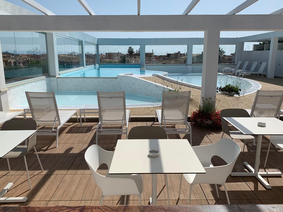 Patio, Pool view