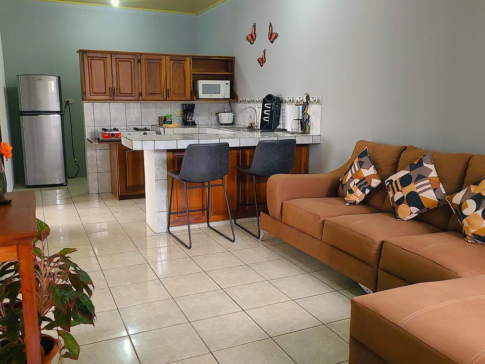 Kitchen or kitchenette, Living room, Seating area