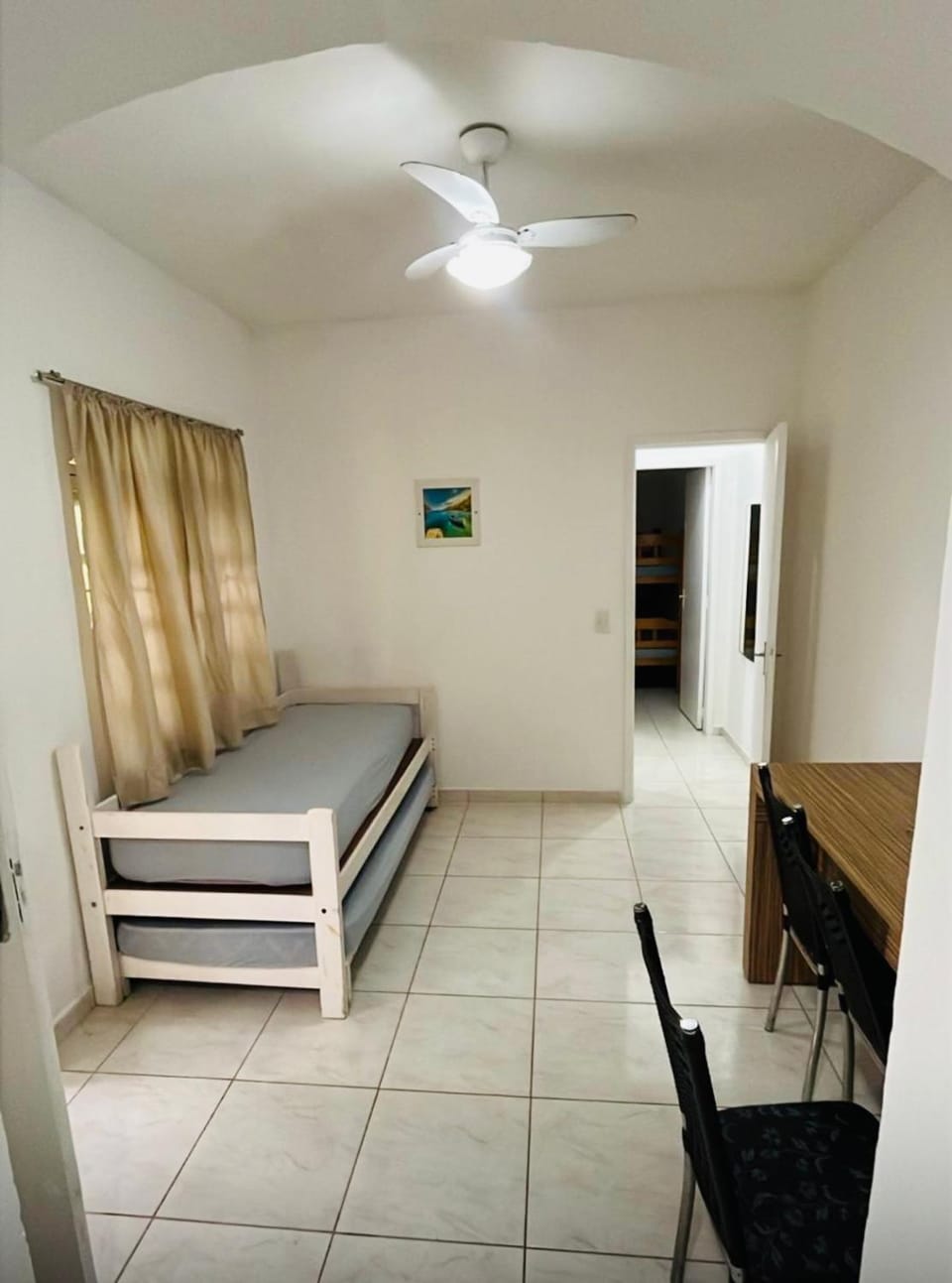 Bed, Living room, Dining area