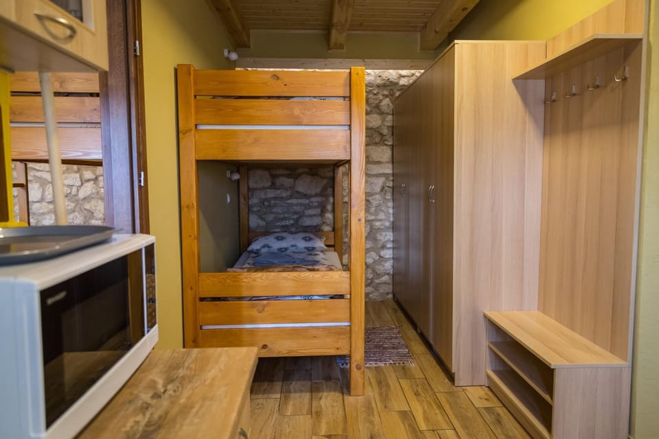 Bed, Photo of the whole room, Bedroom, bunk bed, wardrobe