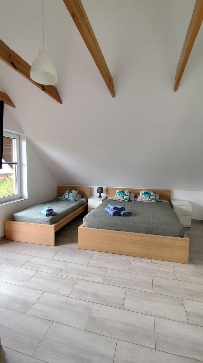 Bed, Photo of the whole room, Bedroom, Pets, towels