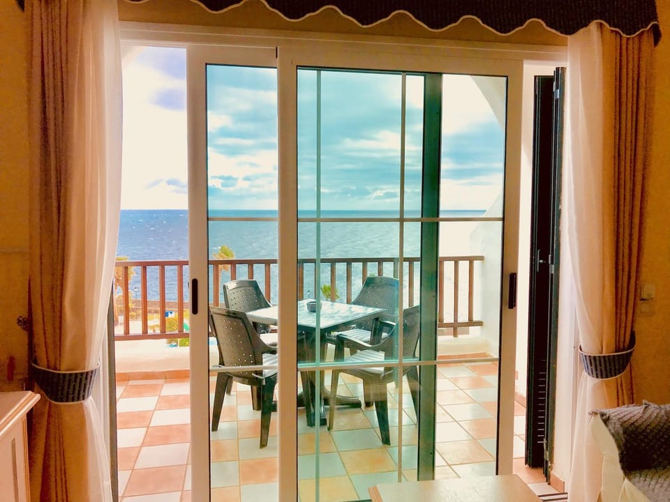 Balcony/Terrace, Living room, Garden view, Pool view, Sea view