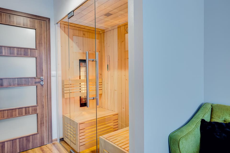 Sauna, Living room, Seating area, wardrobe