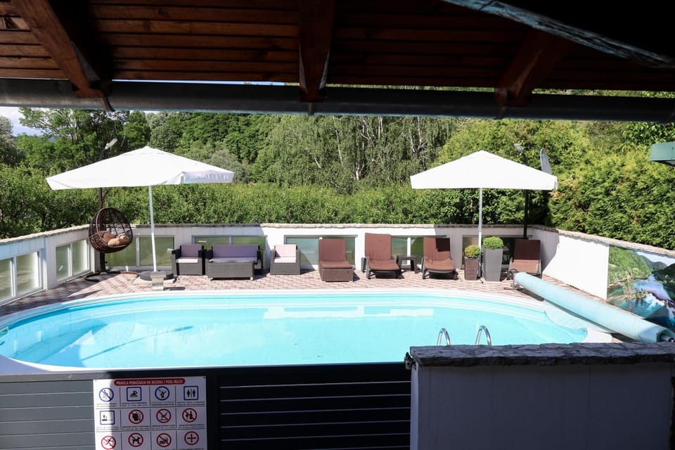 Natural landscape, Pool view, Swimming pool, sunbed