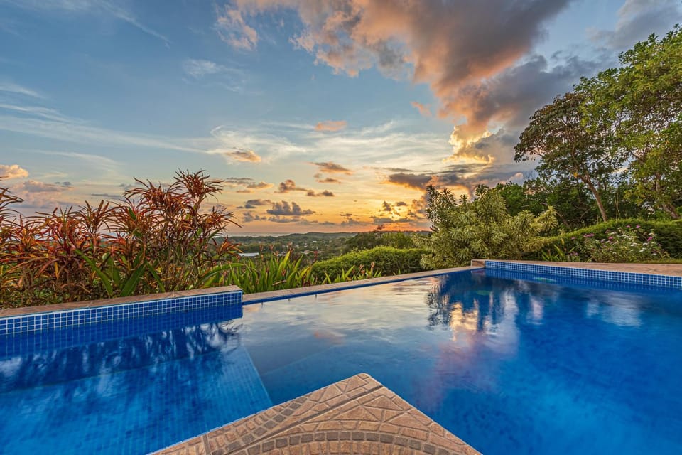 Natural landscape, Swimming pool, Sunset
