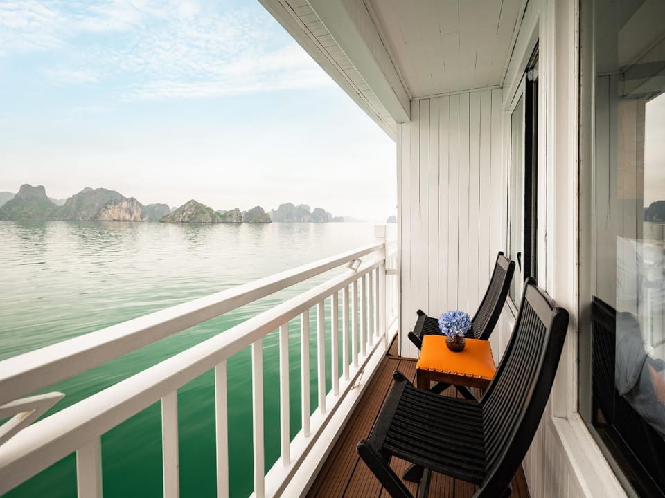 Cozy Bay Cruise Docked boat in Laos