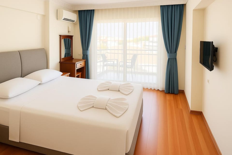 Bed, TV and multimedia, Photo of the whole room, Bedroom, towels