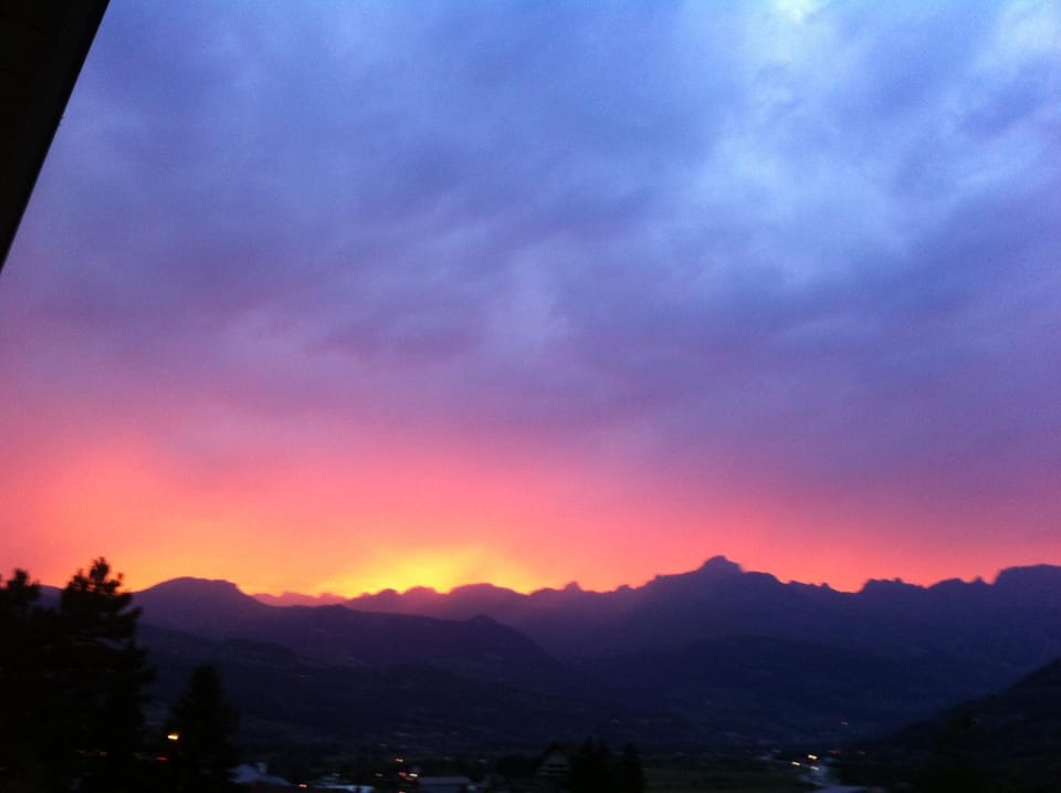 Mountain view, Sunset