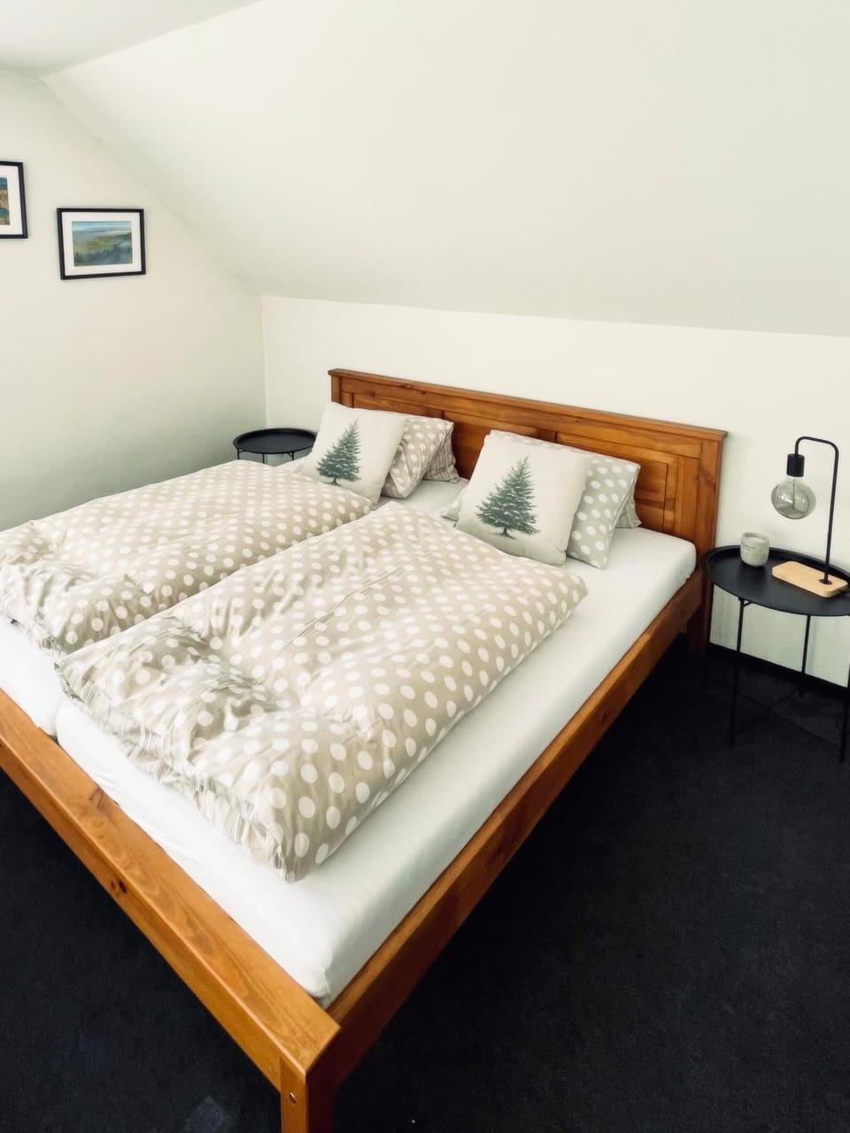 Photo of the whole room, Bedroom, towels