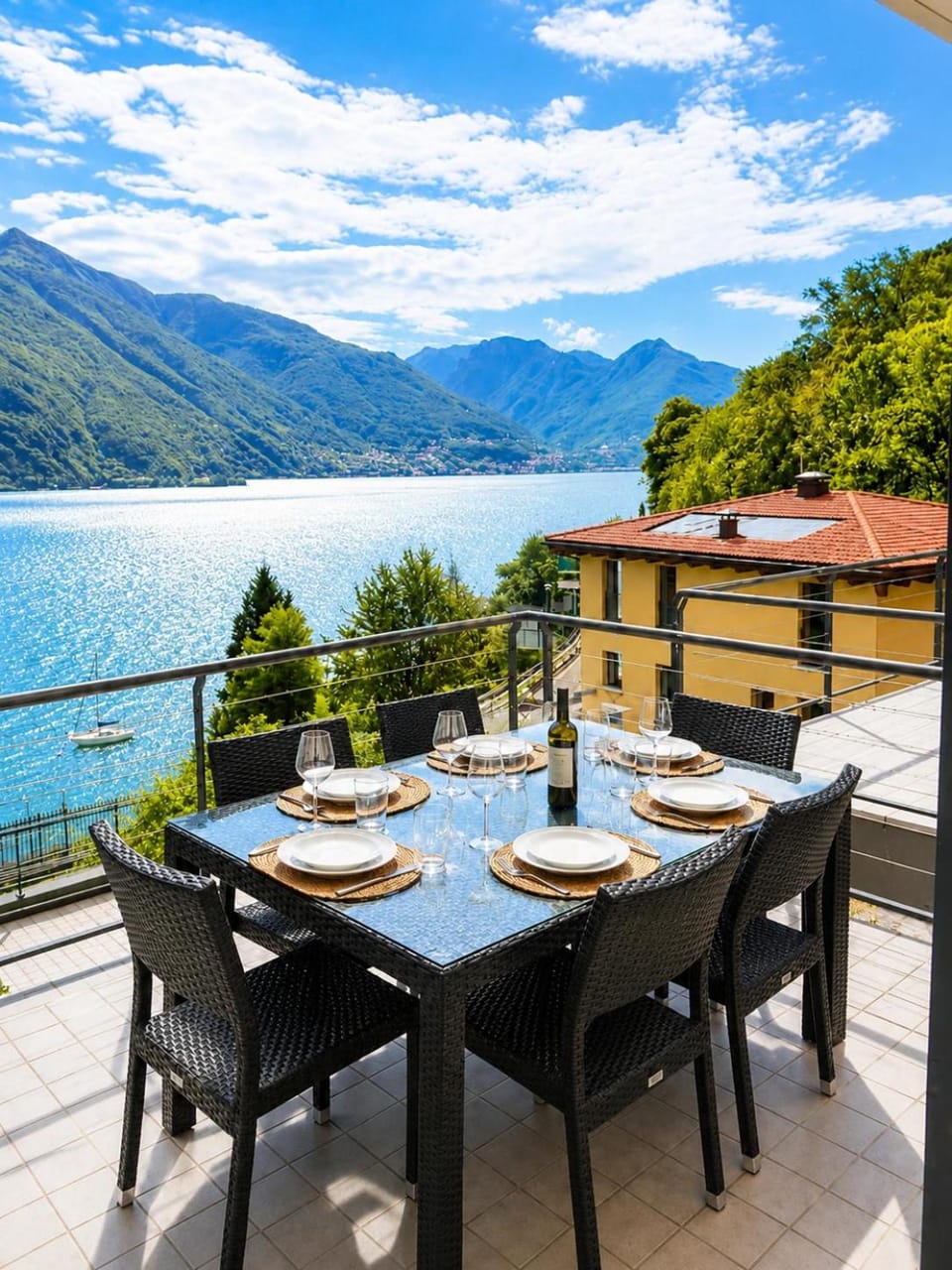 Balcony/Terrace, Dining area, Lake view