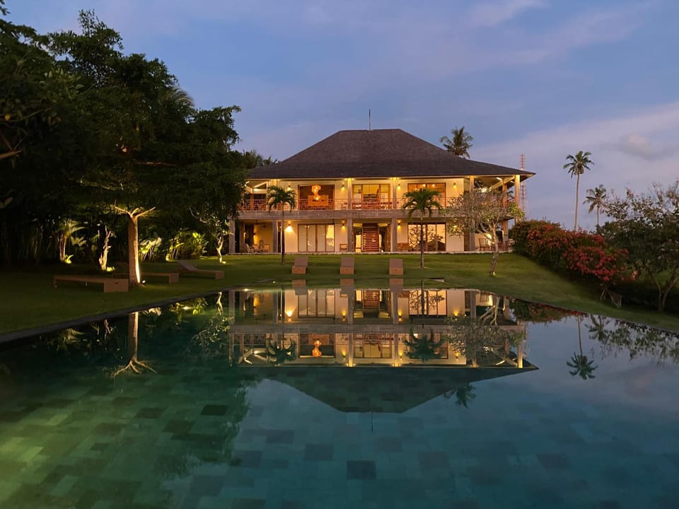 Property building, Night, Pool view, Swimming pool