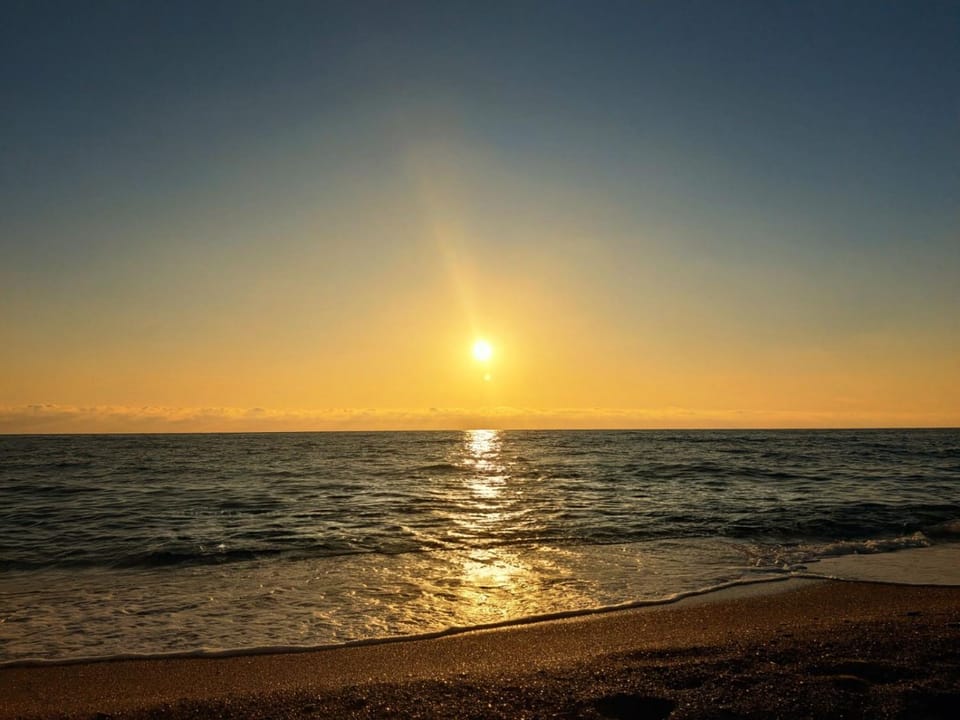 Day, Beach, Sea view, Sunset