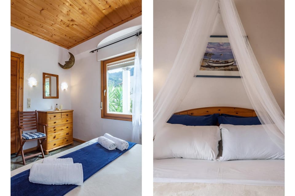Bed, Photo of the whole room, Bedroom, towels, air conditioner