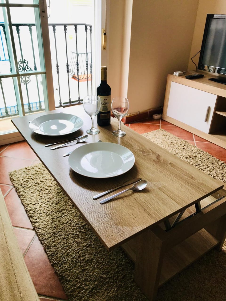 TV and multimedia, Balcony/Terrace, Living room, Dining area, furniture, furniture, air conditioner