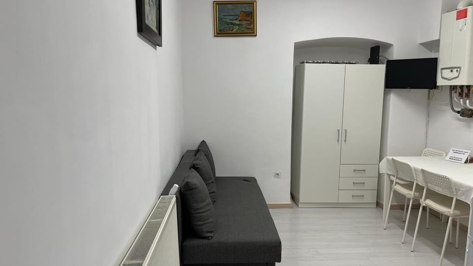 Kitchen or kitchenette, oven
