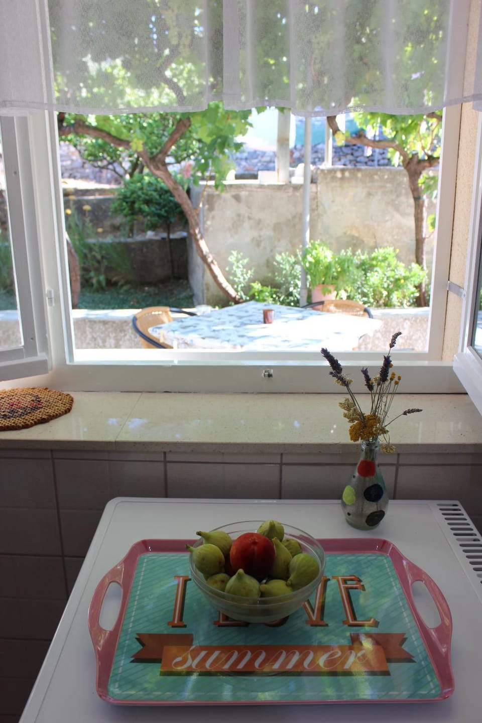 Kitchen or kitchenette, Garden view
