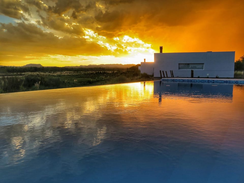 Patio, Facade/entrance, Natural landscape, Garden, Mountain view, River view, Area and facilities, Swimming pool, Swimming pool