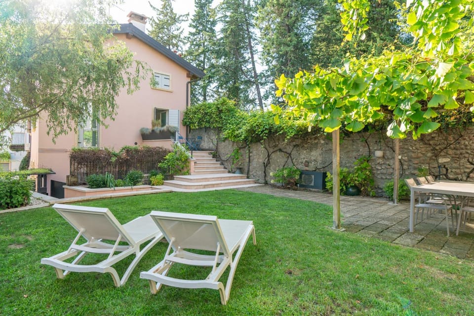 Property building, Patio, Garden, Garden view, sunbed