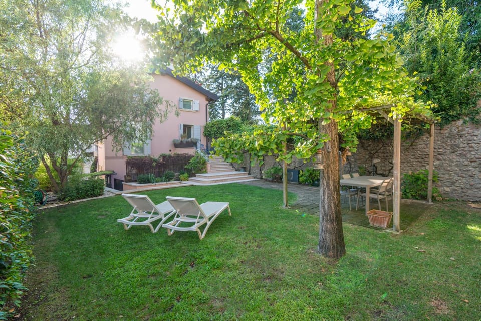 Property building, Patio, Garden, Garden view, sunbed