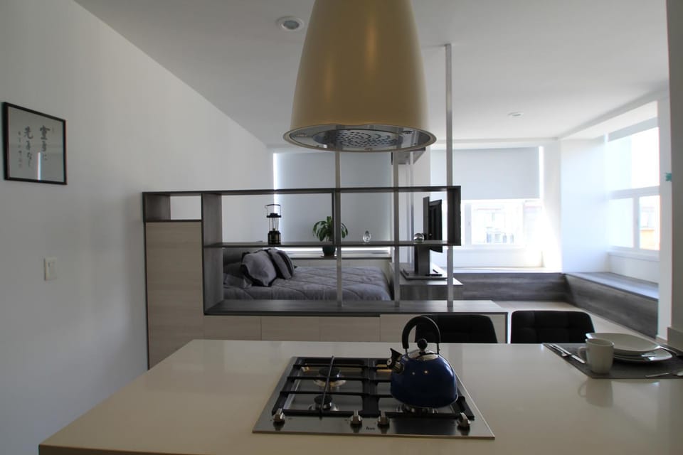 Kitchen or kitchenette, Living room, Bedroom