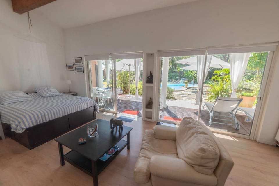 Property building, Bed, Seating area