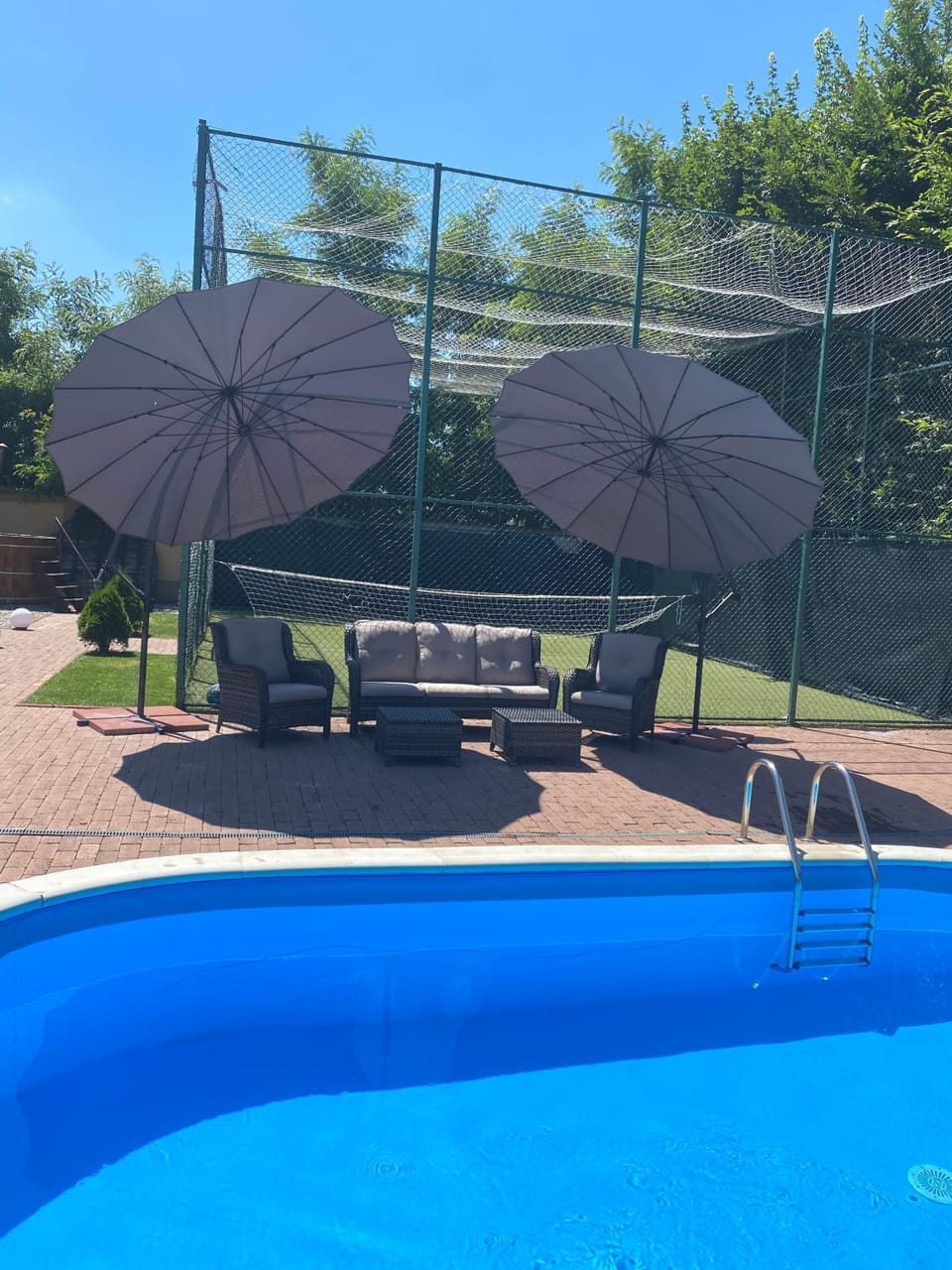 Decorative detail, Text overlay, Pool view, Swimming pool