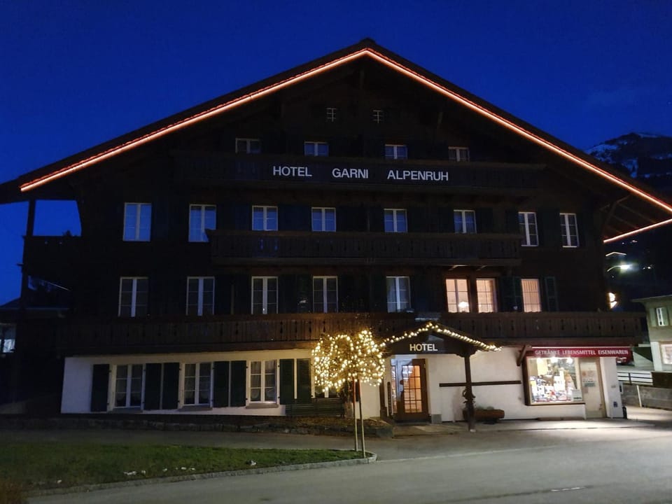 Property building, Night, Winter