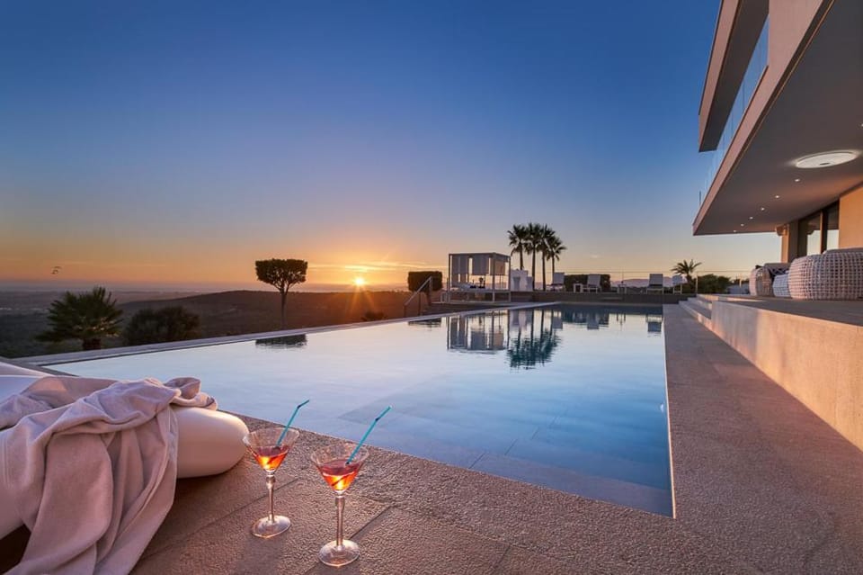Swimming pool, Sunset