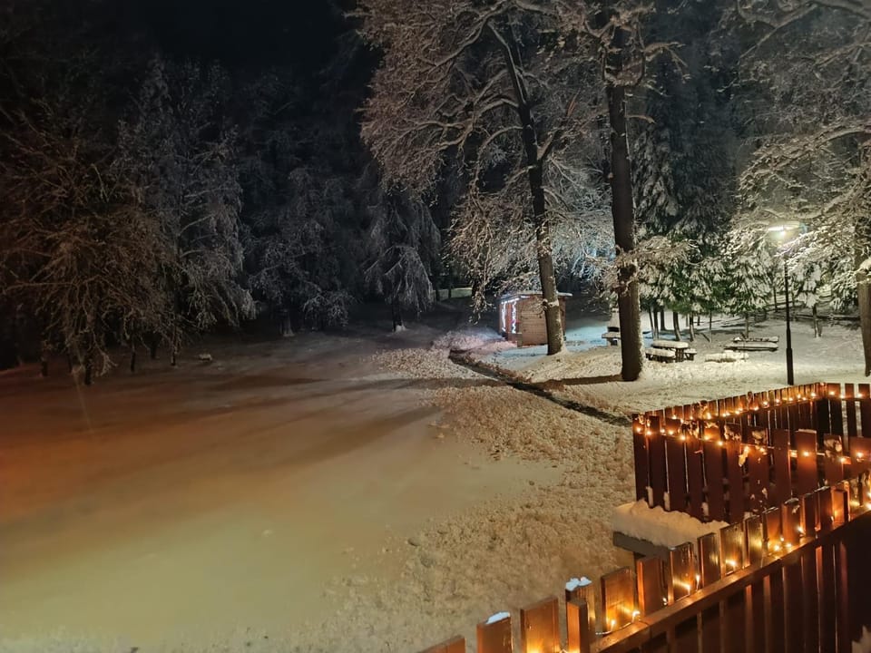 Night, Natural landscape, Winter