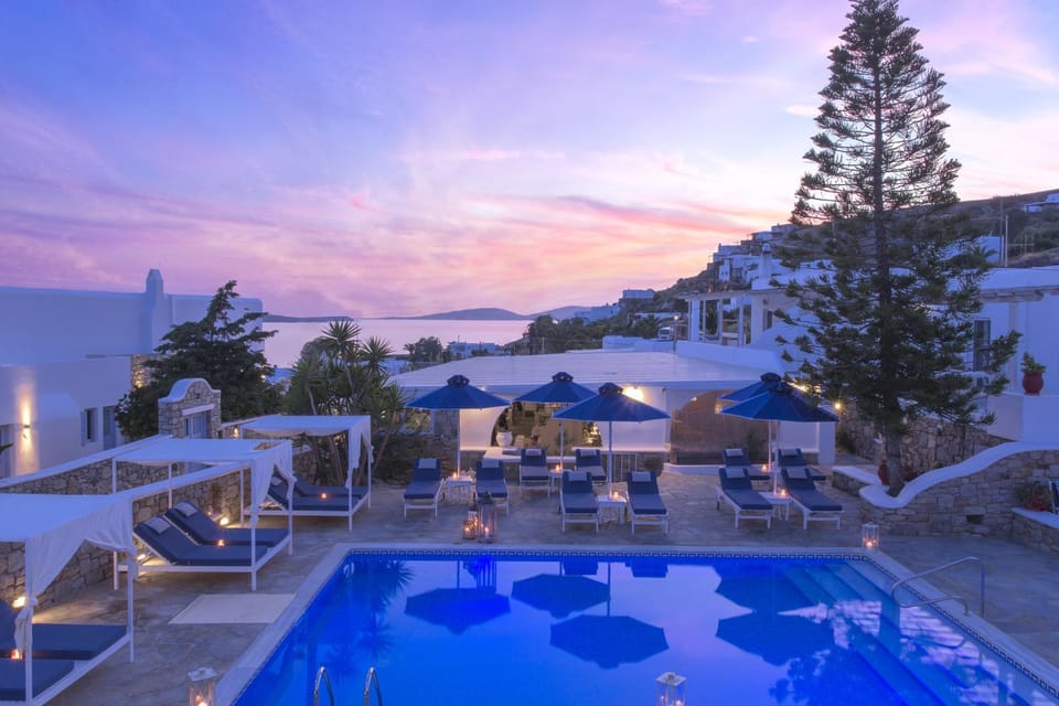 Natural landscape, Sea view, Swimming pool, Sunset