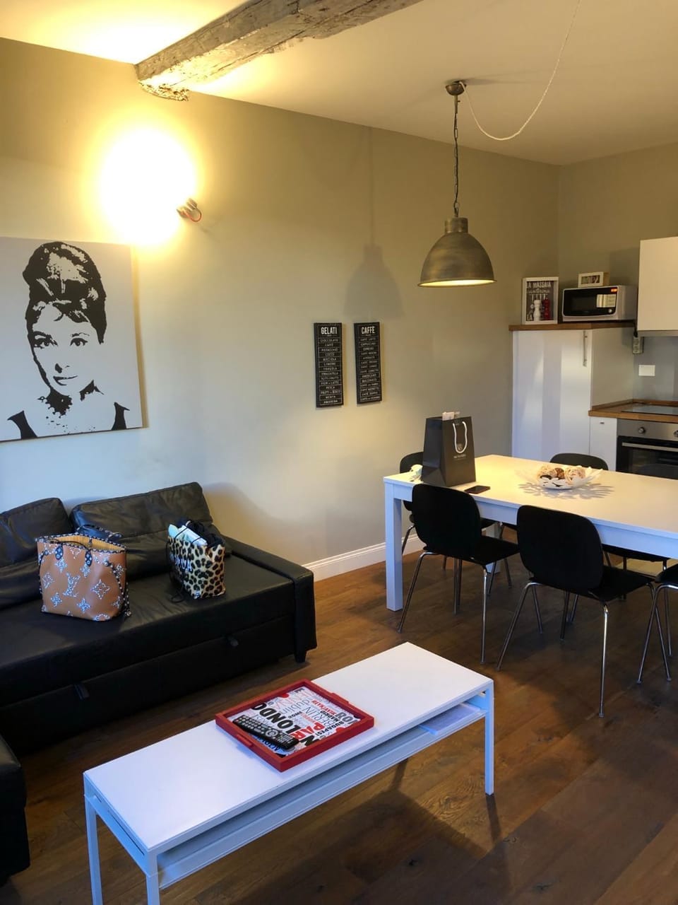 Kitchen or kitchenette, Living room, Dining area