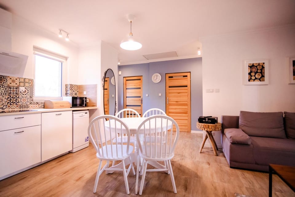 Kitchen or kitchenette, Living room, Seating area, Dining area, stove