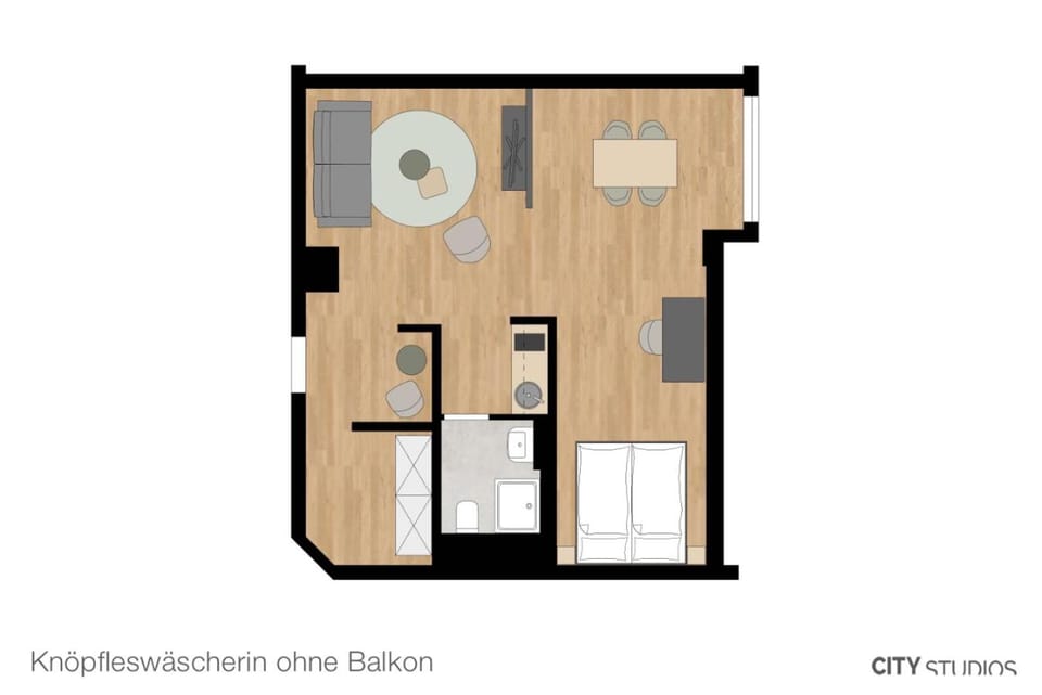 Bathroom, Kitchen or kitchenette, Living room, Seating area, Dining area, Bedroom